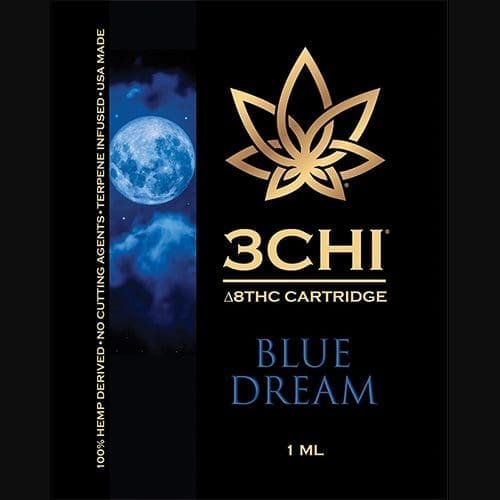 3Chi Delta 8 THC Vape Cartridge with Botanical Derived Terpenes – Blue Dream