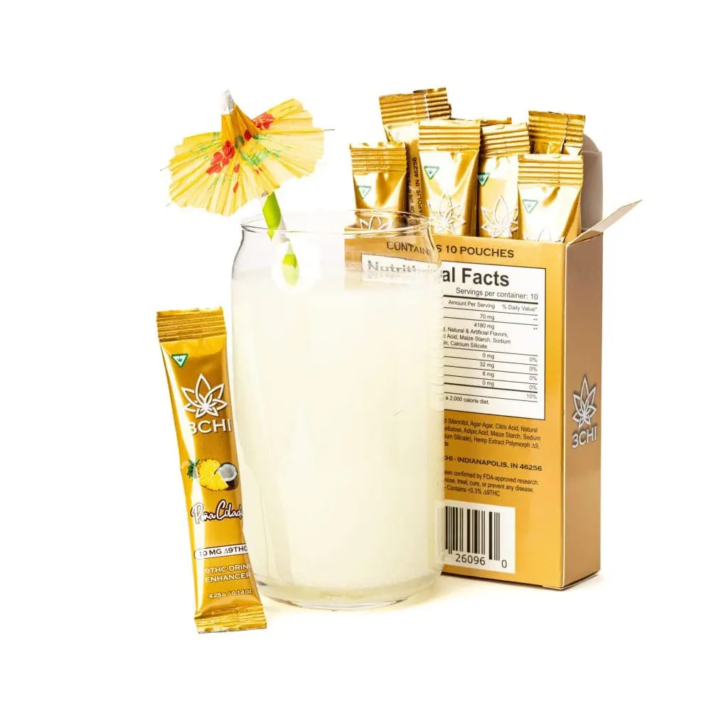 3Chi Delta 9 THC Flavored Drink Enhancer – Pina Colada (100 mg Total Delta 9 THC)