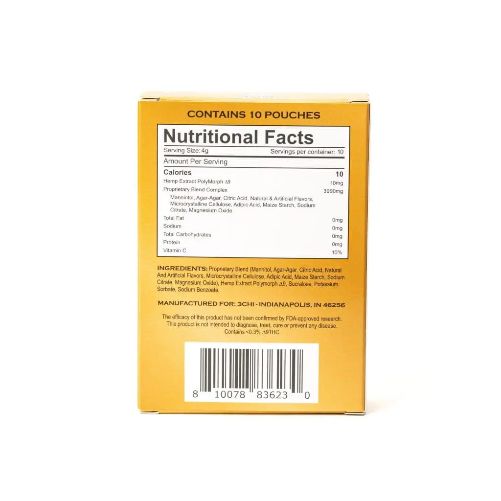 3Chi Delta 9 THC Flavored Drink Enhancer – Tangerine Lime (100 mg Total Delta 9 THC) - Image 2