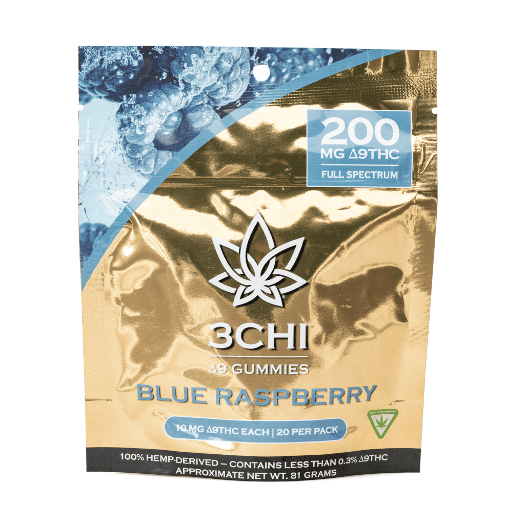 3Chi Delta 9 THC Gummies – Blue Raspberry (200 mg Total Delta 9 THC) - Image 2