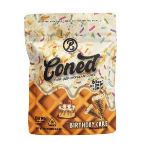 Baked Bags Delta 9 THC Coned – Birthday Cake (150 mg Total Delta 9 THC) - Image 2