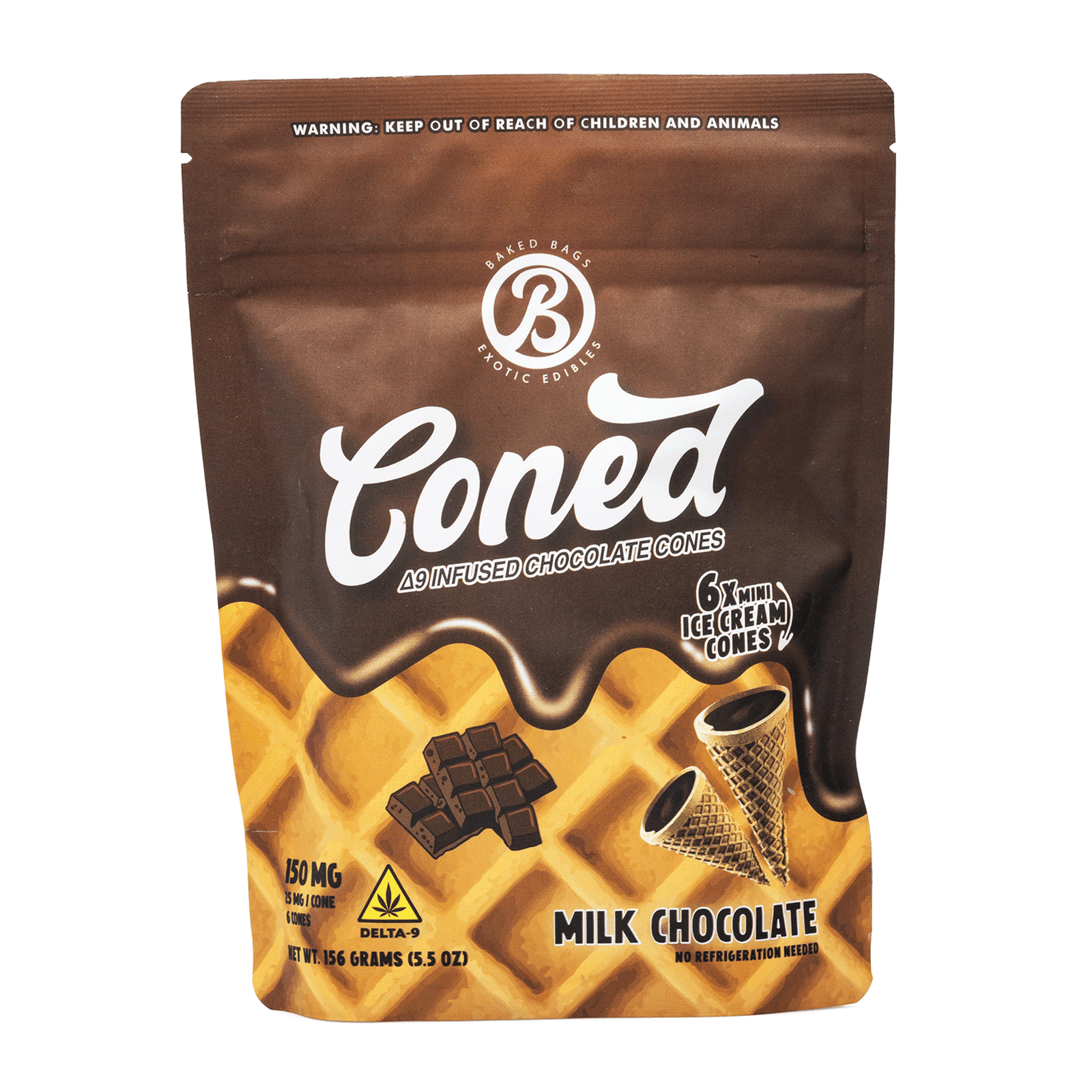 Baked Bags Delta 9 THC Coned – Milk Chocolate (150 mg Total Delta 9 THC) - Image 2