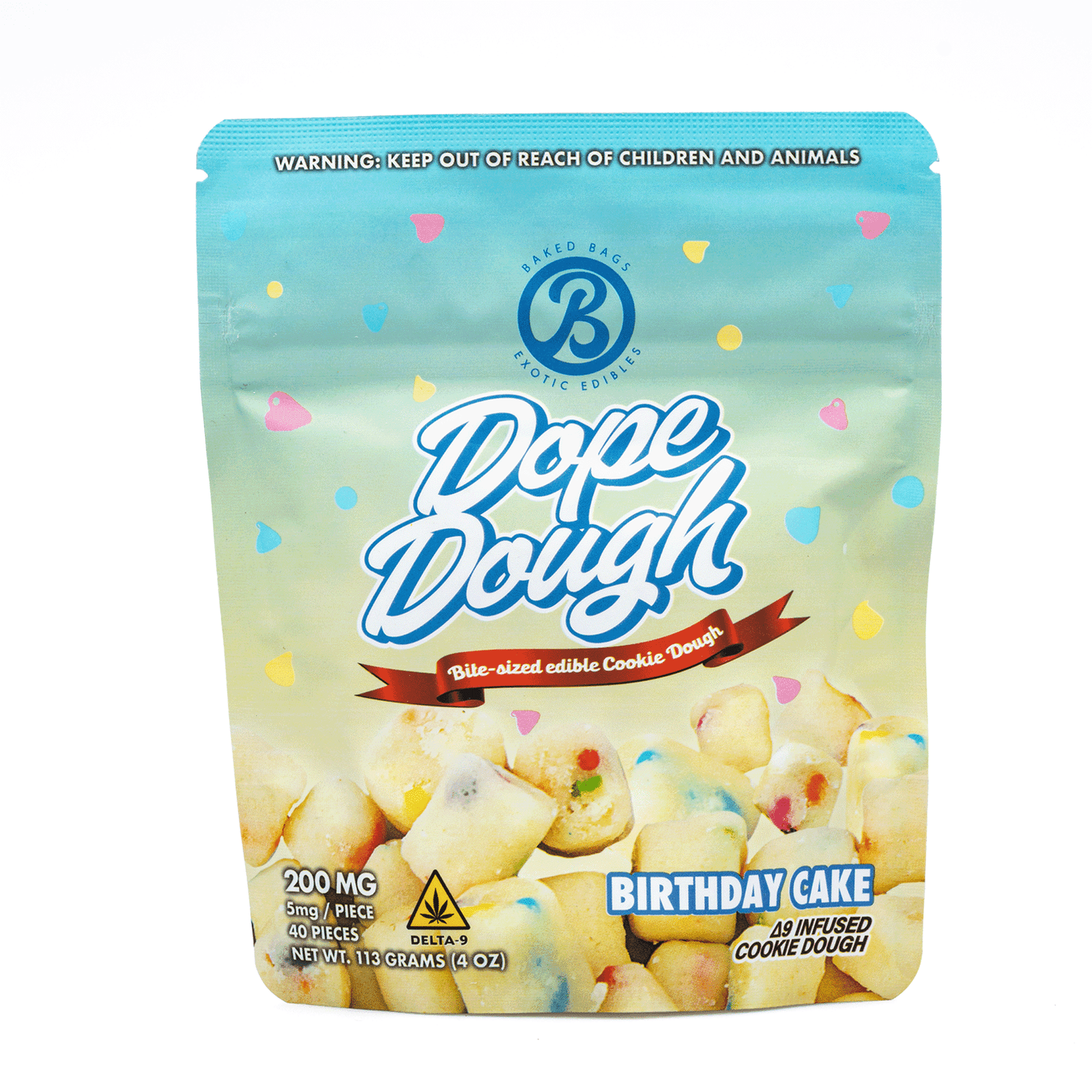 Baked Bags Delta 9 THC Dope Dough – Birthday Cake (200 mg Total Delta 9 THC) - Image 2