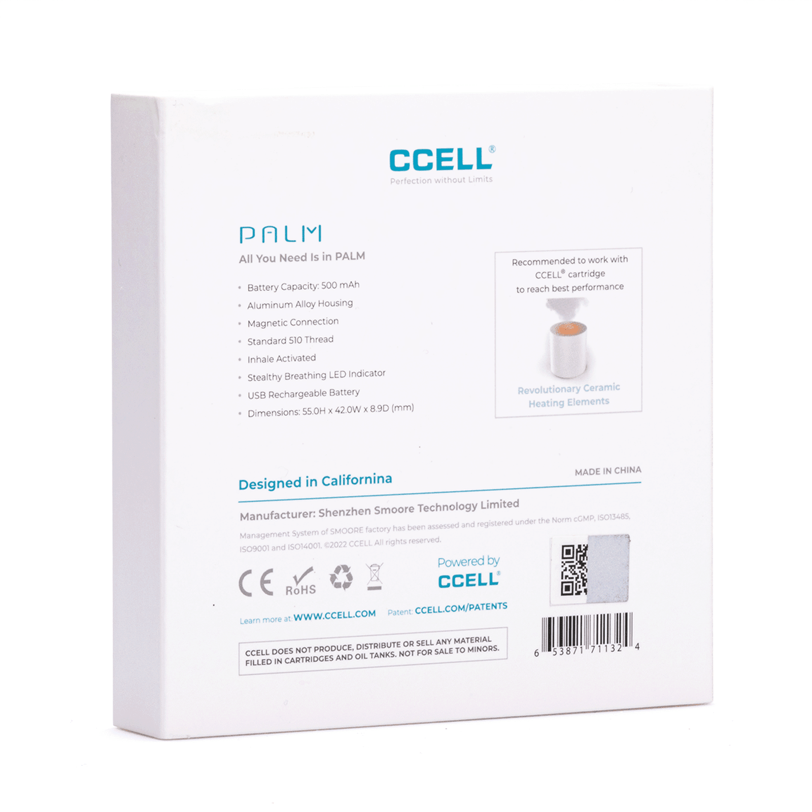 CCELL Palm Vape Battery – Purple with Gold Frame - Image 4