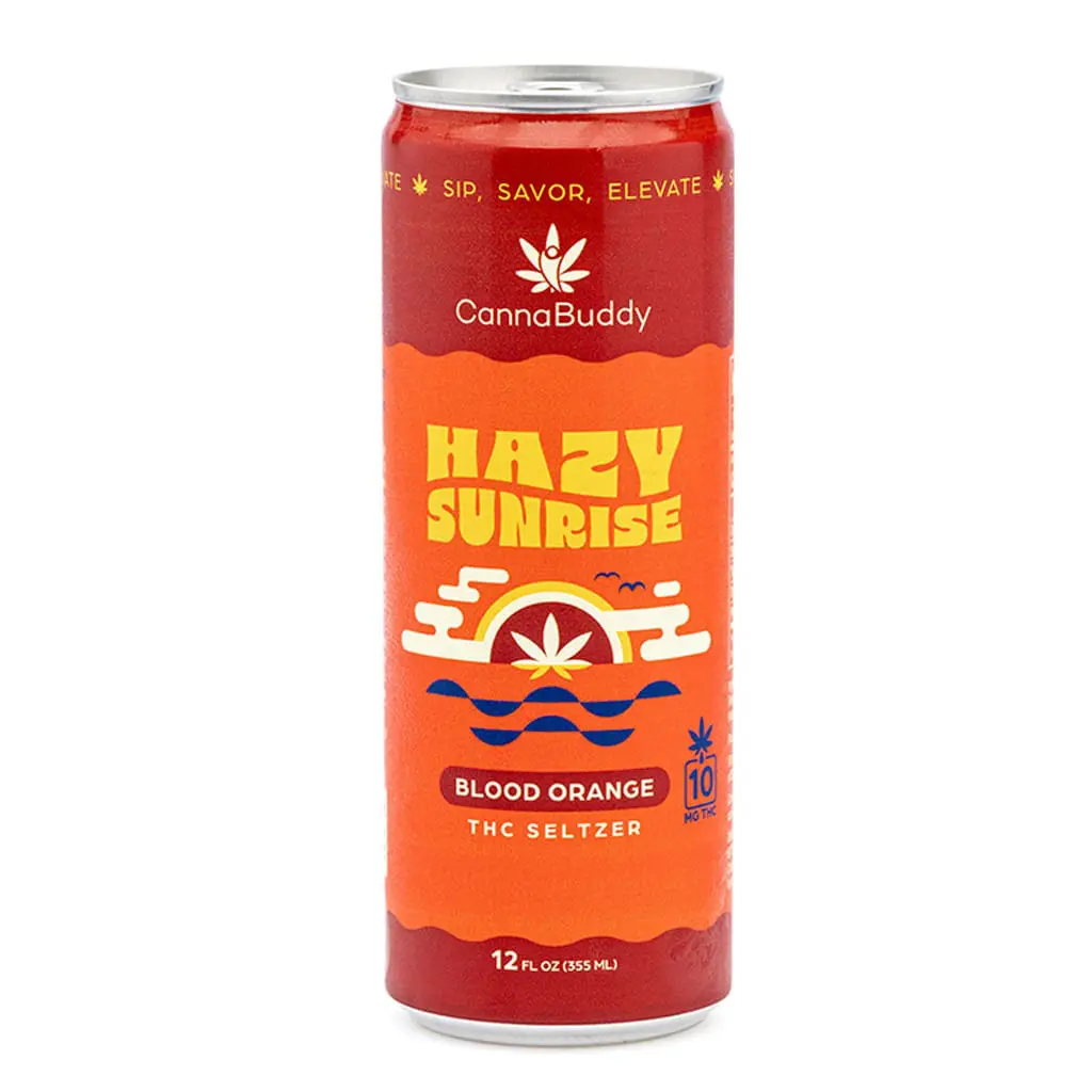 CannaBuddy Delta 9 THC Seltzer 6 Pack – Hazy Sunrise - Image 3