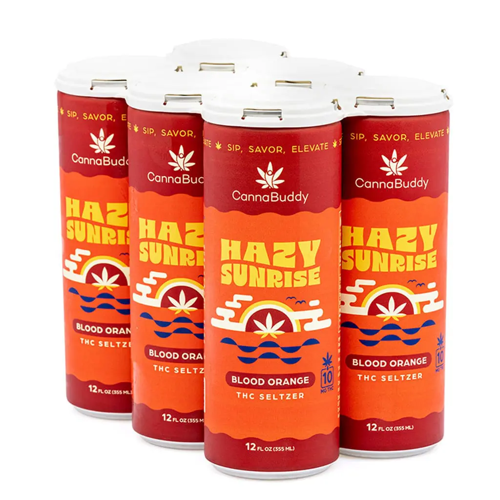 CannaBuddy Delta 9 THC Seltzer 6 Pack – Hazy Sunrise - Image 2
