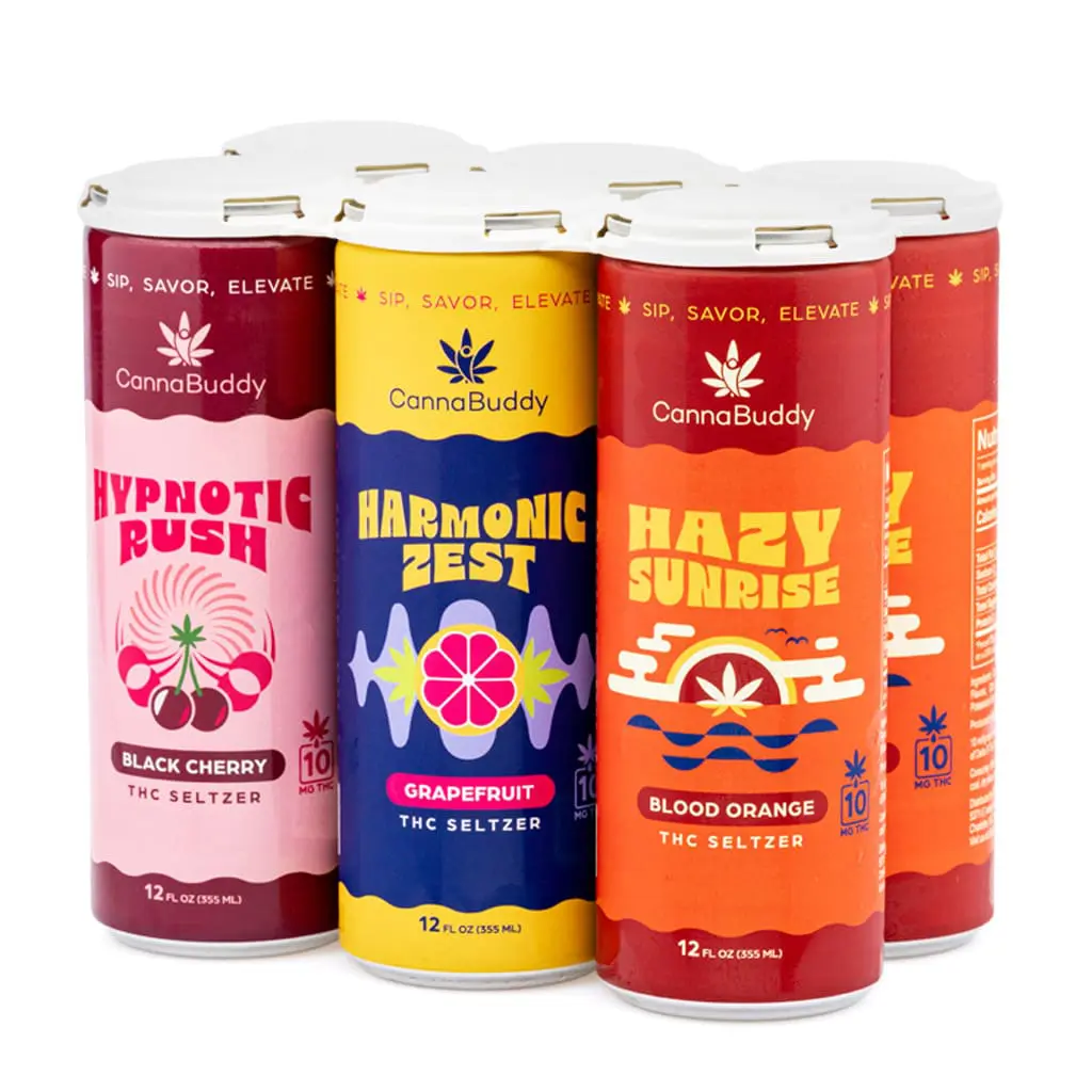 CannaBuddy Delta 9 THC Seltzer 6 Pack – Variety - Image 2
