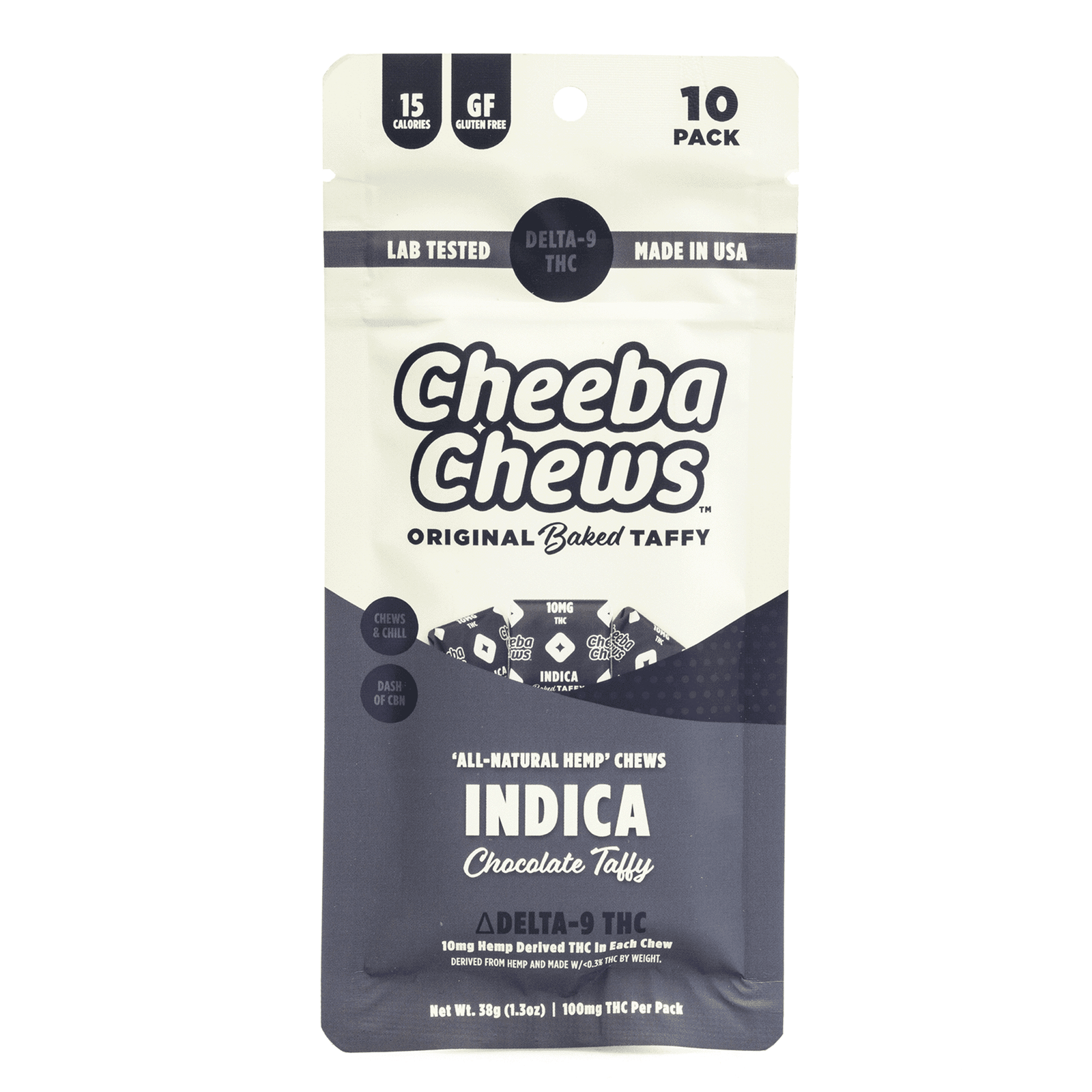 Cheeba Chews Delta 9 Chocolate Taffy – Indica (100 mg Delta 9 THC Total) - Image 2