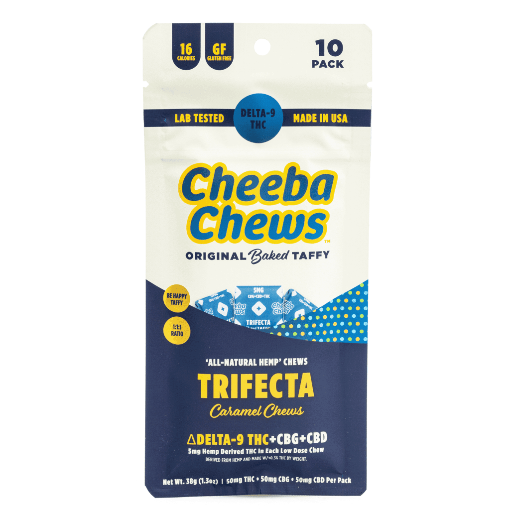 Cheeba Chews Delta 9 and CBG and CBD Caramel Chews – Trifecta (50 mg Total Cannabinoids) - Image 2