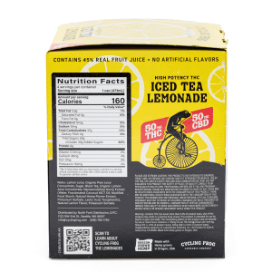 Cycling Frog High Potency THC + CBD Seltzer 4 Pack – Iced Tea Lemonade (200 mg Delta 9 THC + 200 mg CBD Total) - Image 6