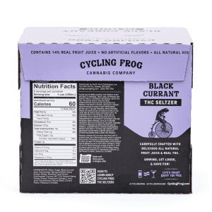 Cycling Frog THC + CBD Seltzer 6 Pack – Black Currant (30 mg Delta 9 THC + 60 mg CBD Total) - Image 6