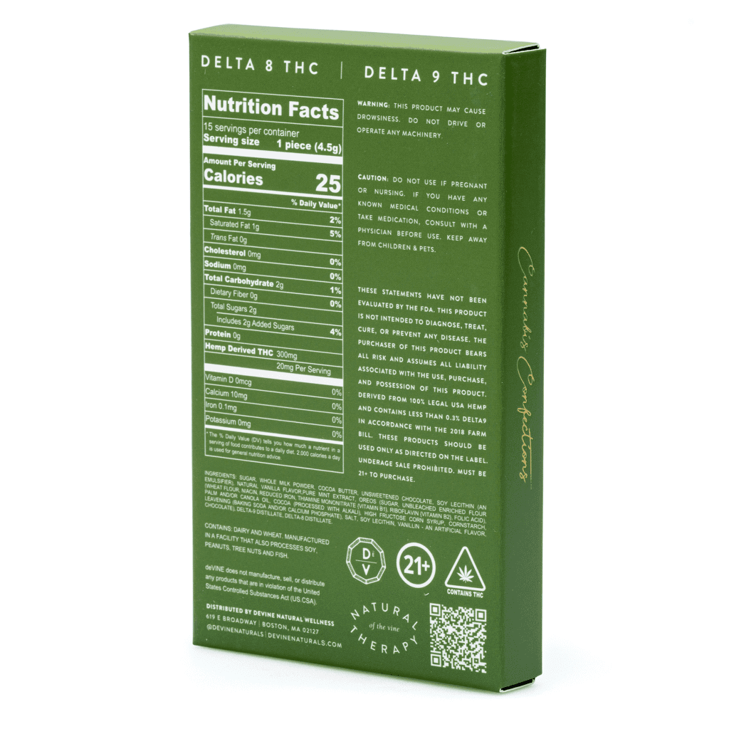 DeVINE Naturals Delta 8 and Delta 9 THC Cannabis Confections Chocolate Bar – Alien OG - Image 4