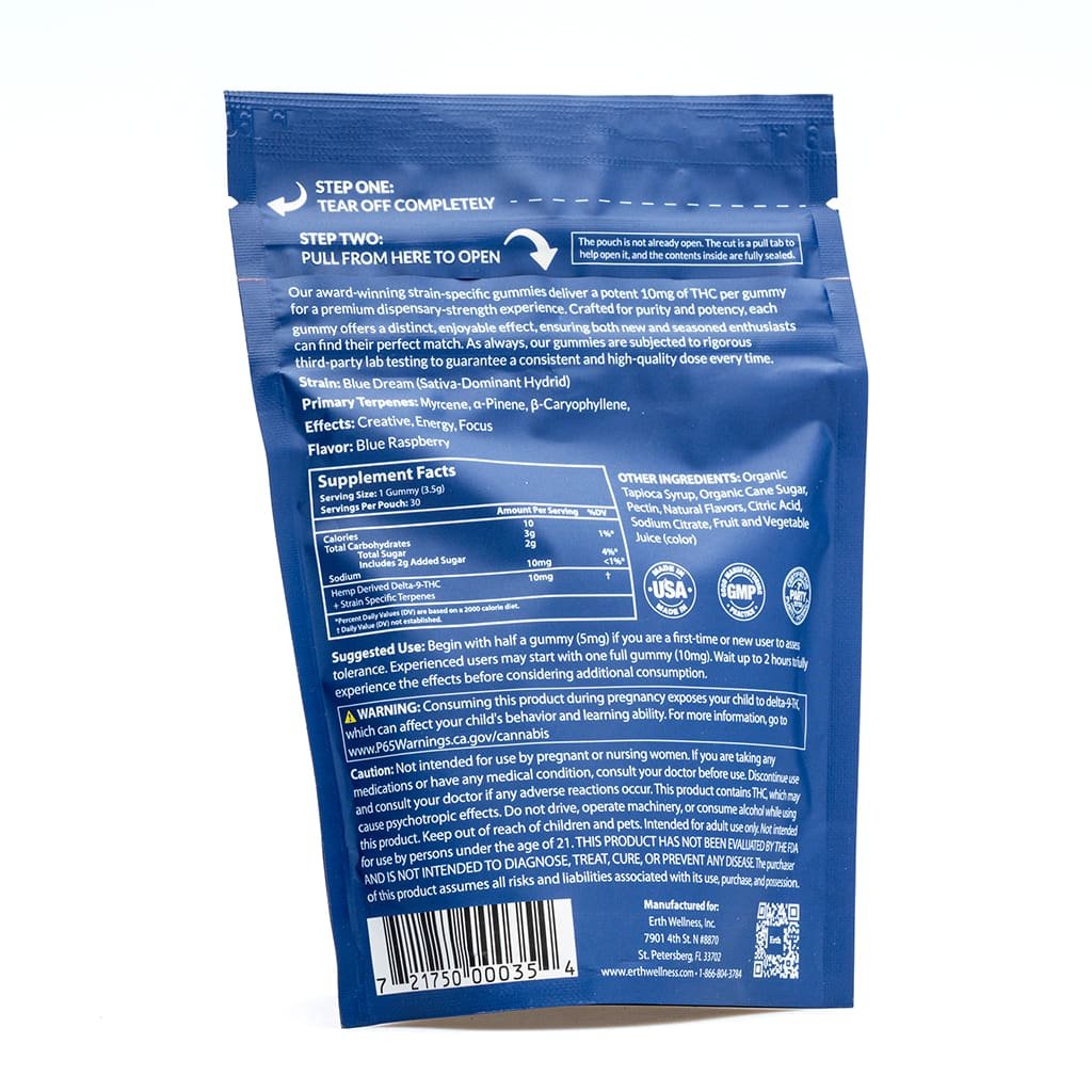 Erth Wellness THC Live Resin Gummies – Blue Dream - Image 3