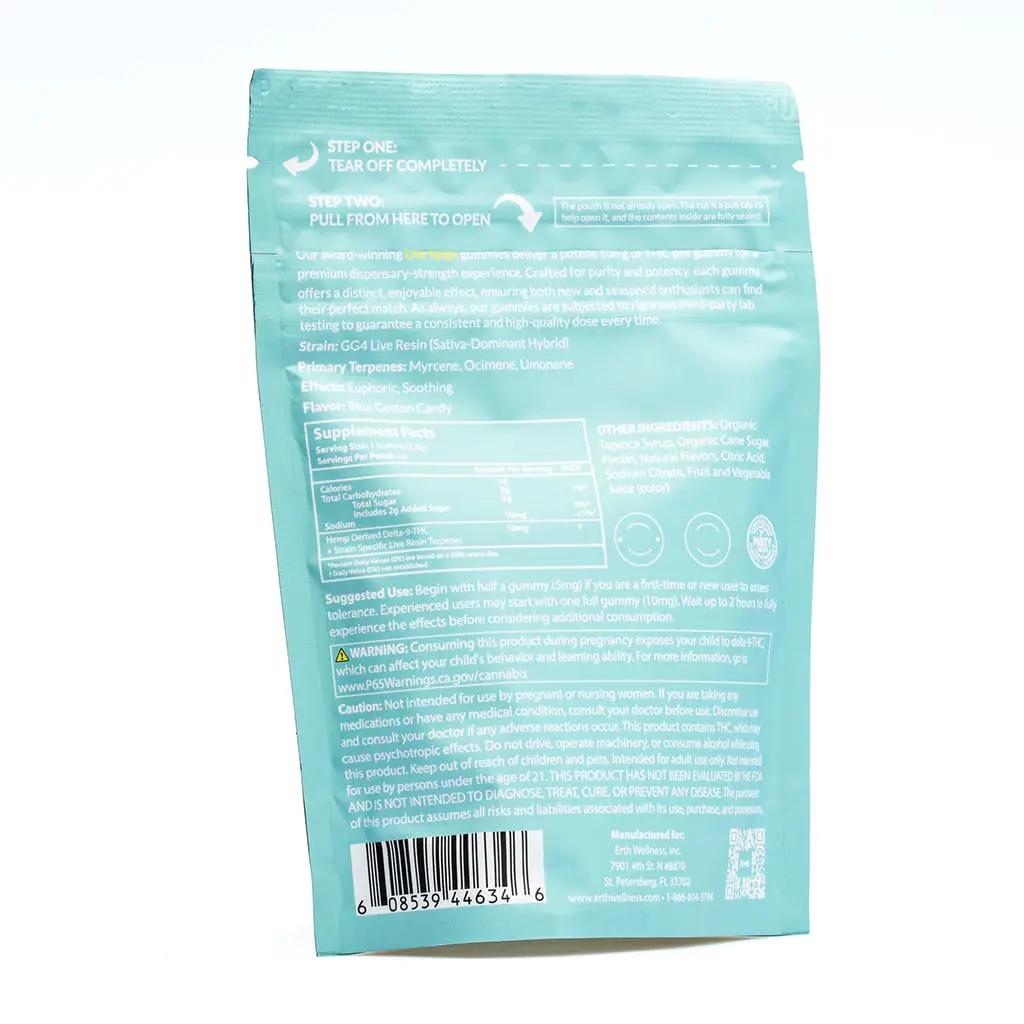 Erth Wellness THC Live Resin Gummies – GG#4 - Image 3