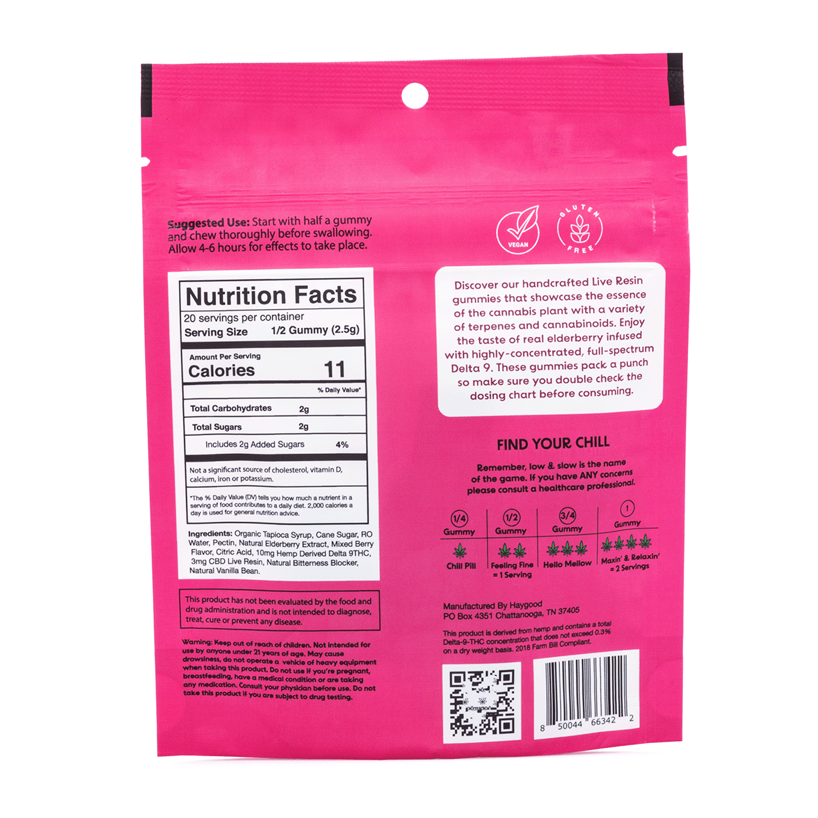 Haygood Delta 9 Live Resin Gummies – Elderberry (100 mg Total Delta 9 THC) - Image 3