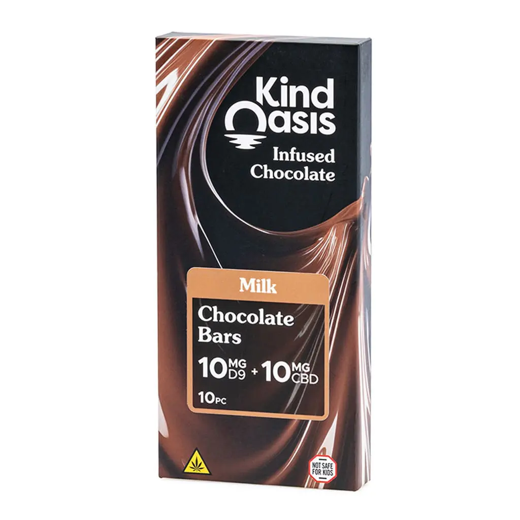 Kind Oasis Delta 9 THC and CBD Milk Chocolate Bar - Image 2