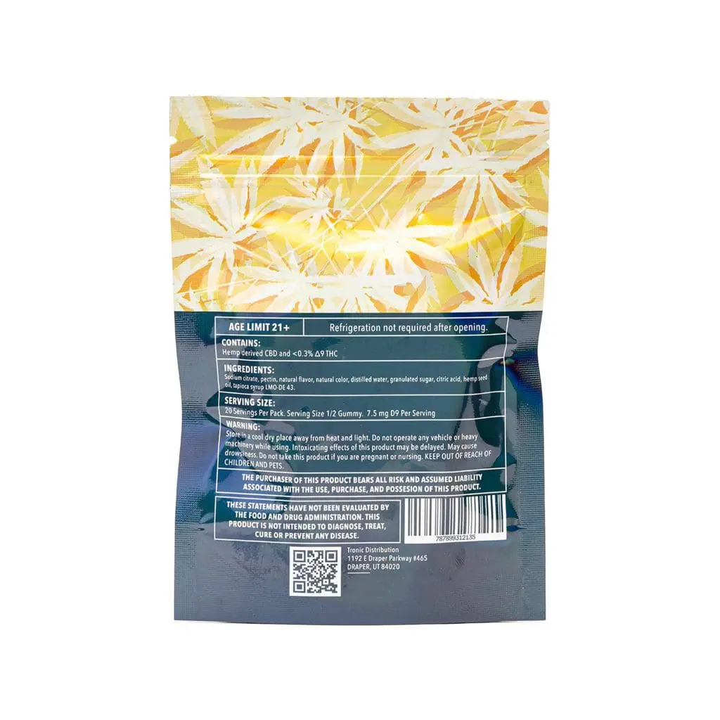 Kush Kube Delta 9 + CBD Gummies – Pina Kolada (150 mg total Delta 9 THC + 150 mg Total CBD) - Image 3