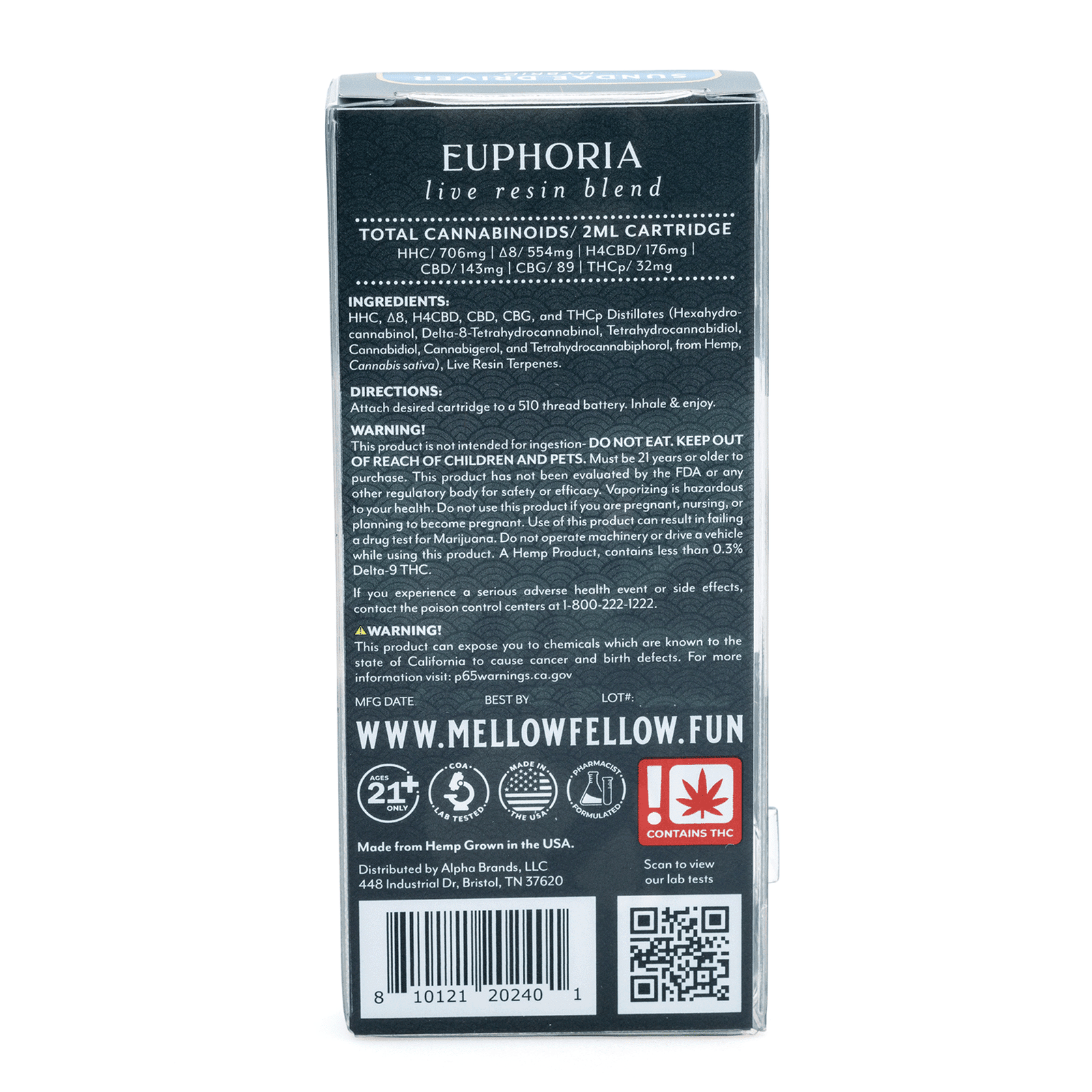 Mellow Fellow Euphoria Blend Live Resin Vape Cartridge – Sundae Driver - Image 3
