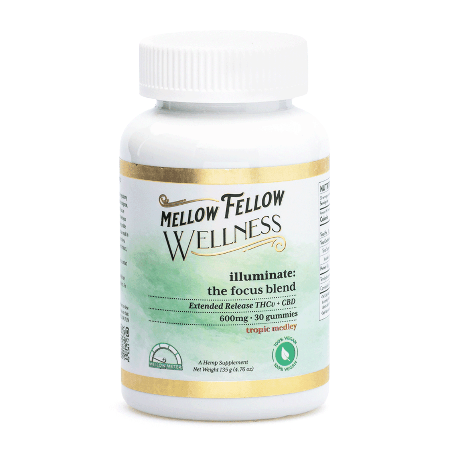 Mellow Fellow Wellness Gummies – Focus Blend – Tropic Medley (600 mg Total Cannabinoids) - Image 2