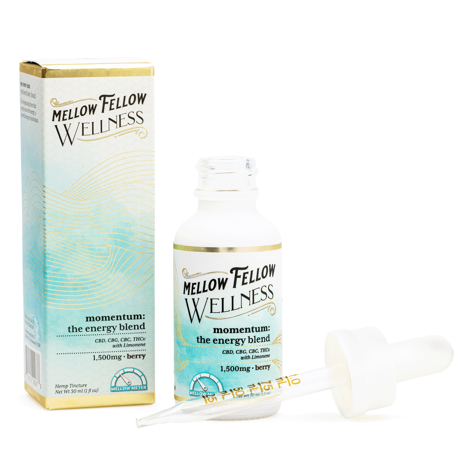Mellow Fellow Wellness Tincture – Energy Blend – Berry (1500 mg Total Cannabinoids)