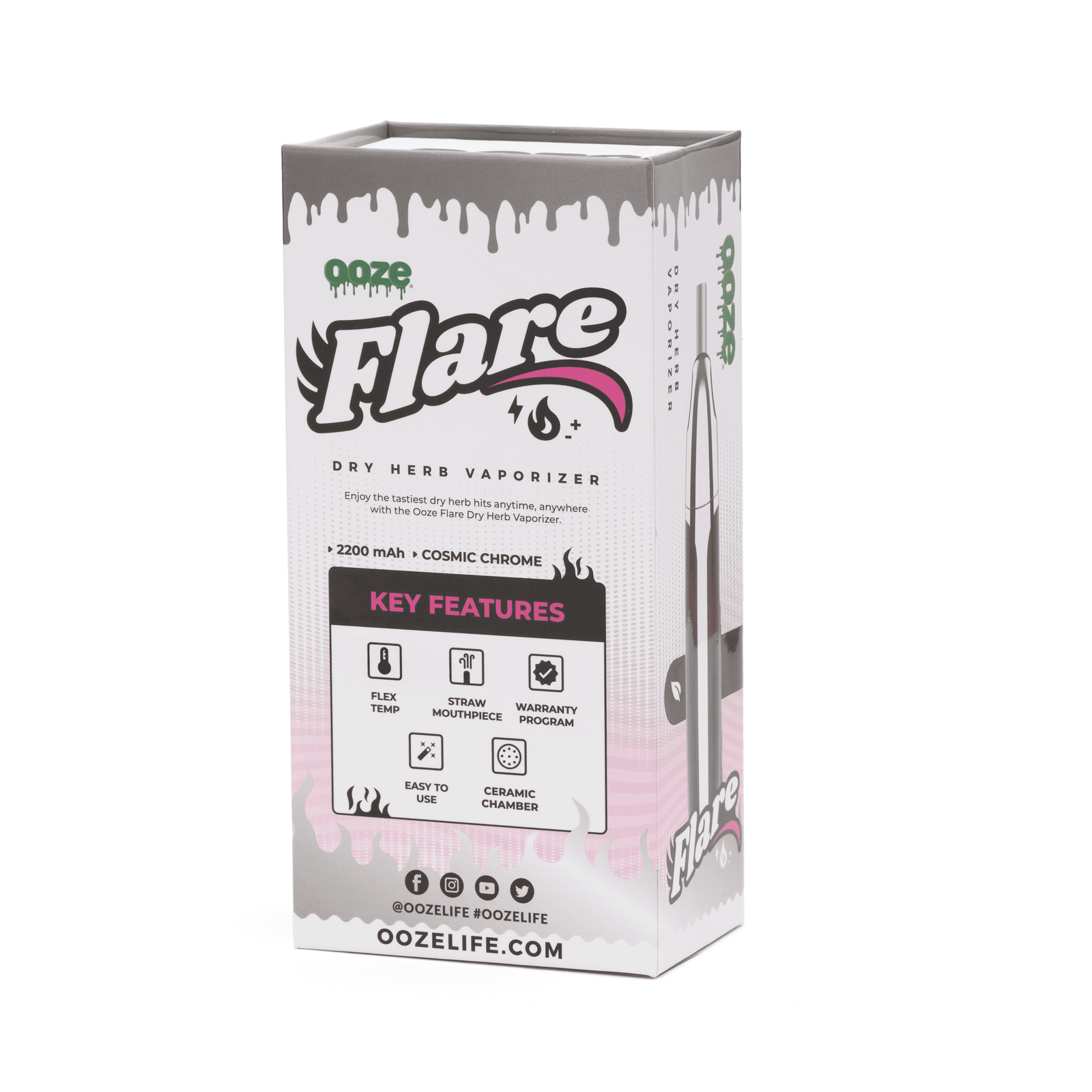 Ooze Flare Dry Herb Vaporizer – Chrome - Image 2