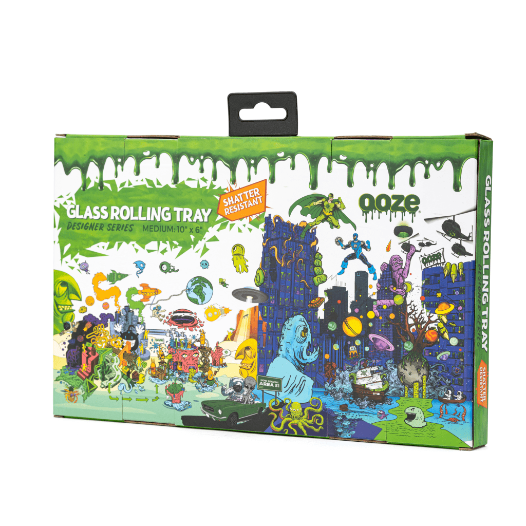 Ooze Shatter Resistant Glass Rolling Tray – Space Race - Image 3