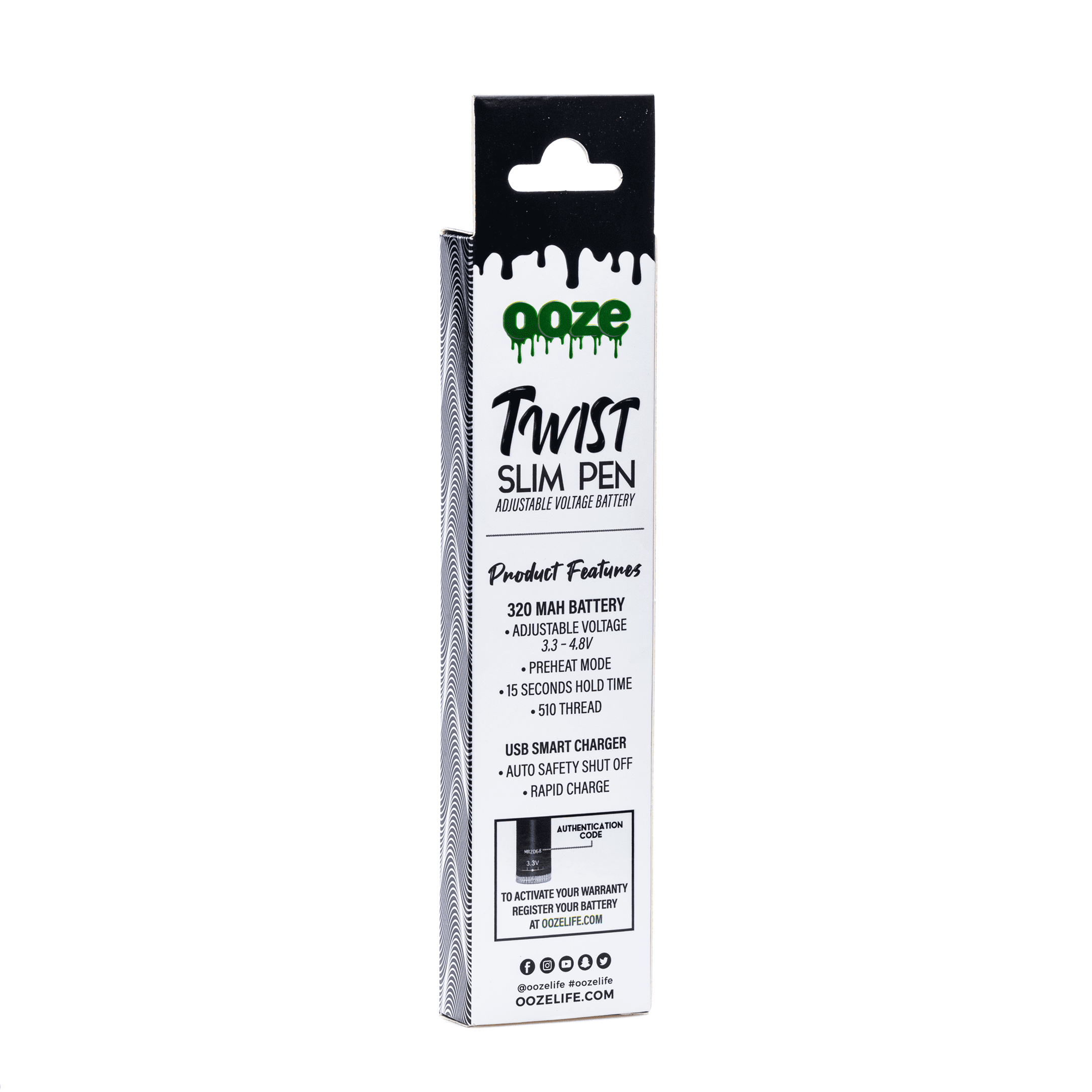 Ooze Slim Twist Pen Vape Battery – Black - Image 3