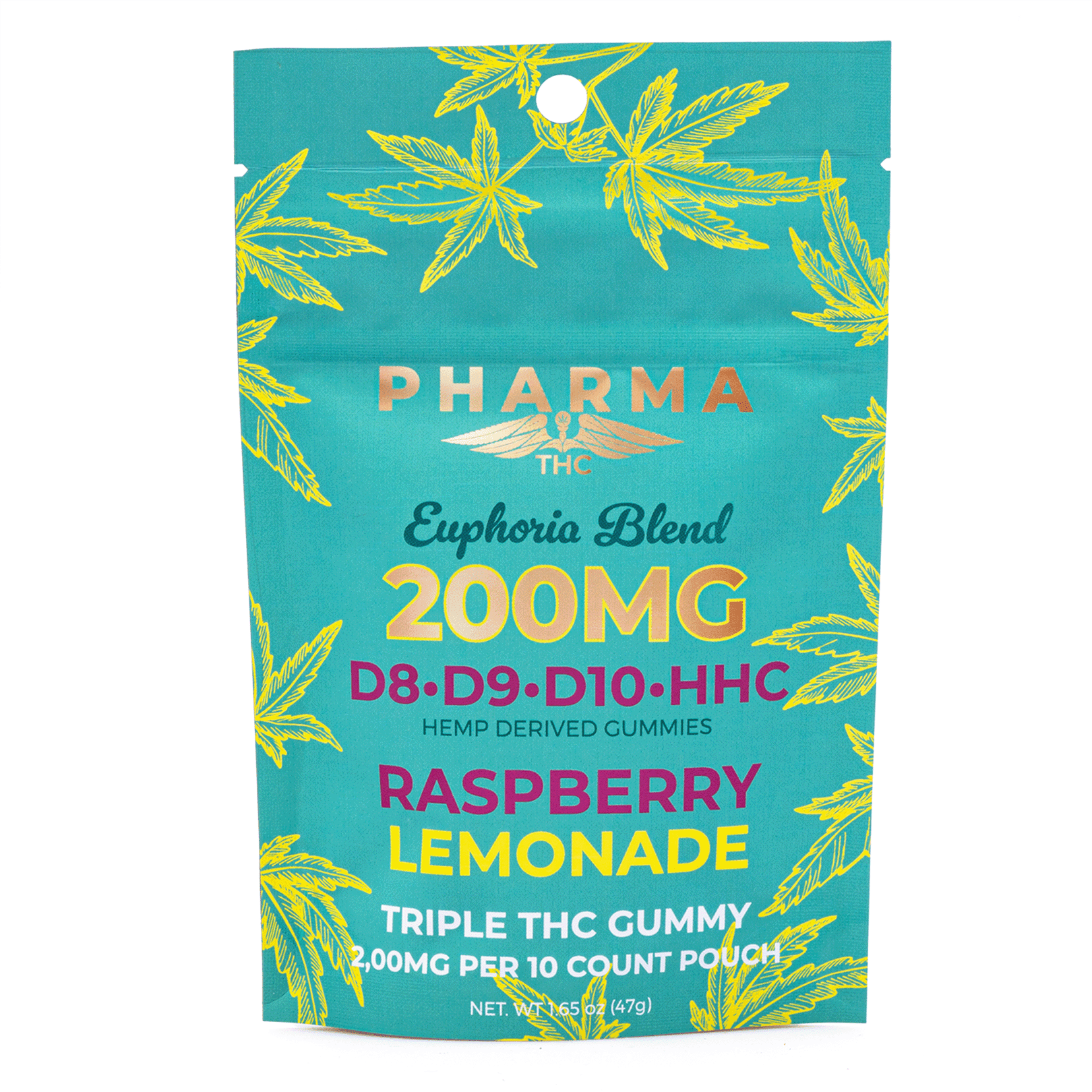 PharmaTHC Euphoria Blend Gummies – Raspberry Lemonade (2000 mg Total Cannabinoids) - Image 2