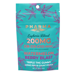 PharmaTHC Euphoria Blend Gummies – Watermelon Berry Blast (2000 mg Total Cannabinoids) - Image 2