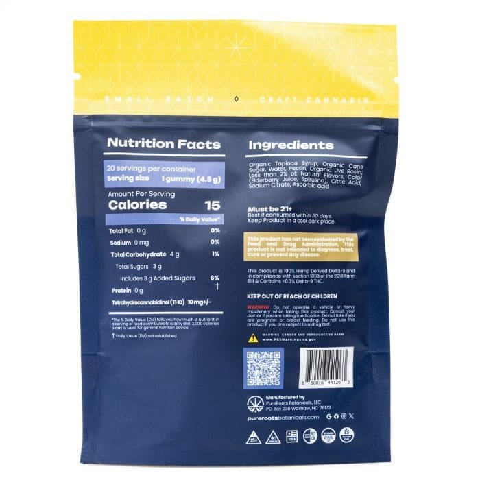 Pure Roots Botanicals THC Live Rosin Gummies – Pineapple Paradise (200 mg Total Delta 9 THC) - Image 3