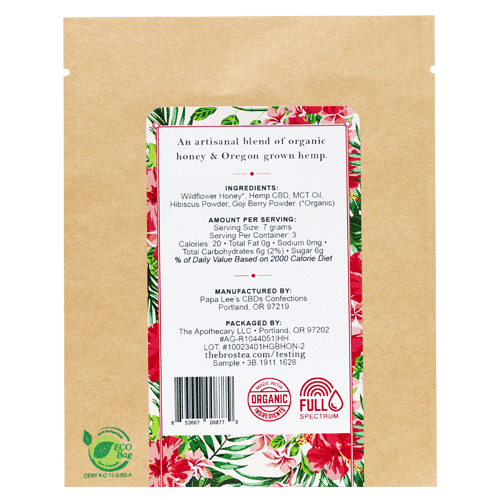 The Brothers Apothecary Highbiscus & Goji Berry CBD Honey – 5 Pack (75 mg Total CBD) - Image 4
