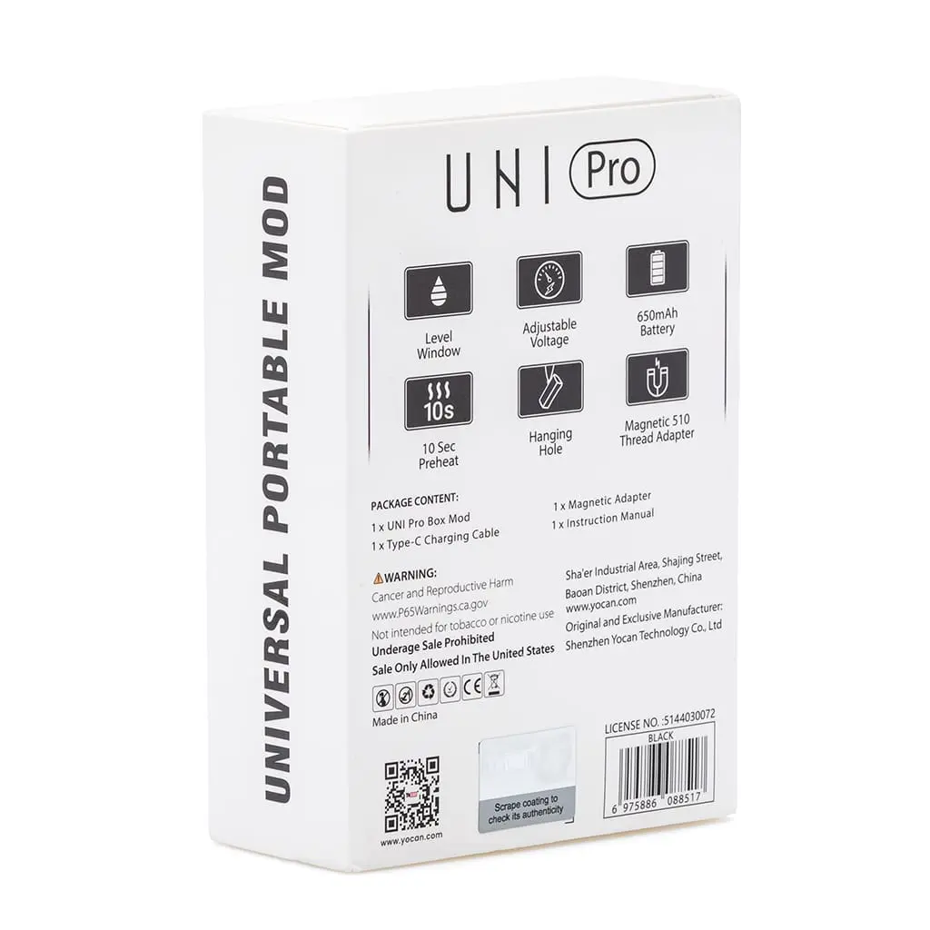 Yocan UNI Pro Universal Portable Box Mod Battery – Black - Image 5